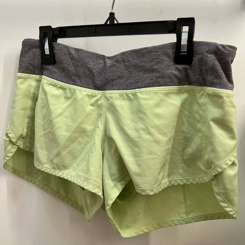 Lululemon Athletica speed up shorts size 6 yellow and grey